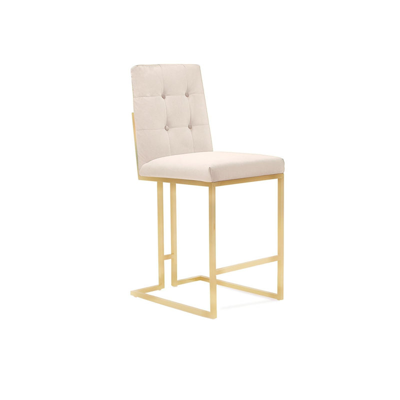 Tabouret de bar et de comptoir Cameron, Beige, Tabouret de comptoir (siège d'une hauteur de 27 p
