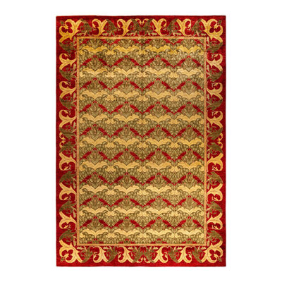 Arts & Crafts One-of-a-Kind 9' 6" X 13' 10" Hand Knotted Area Rug
