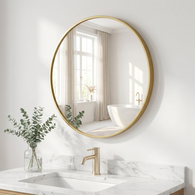 Miroir de salle de bain haute définition, 24'', Doré