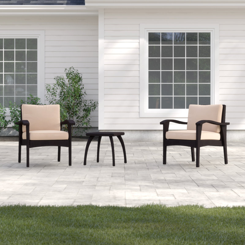 Amarra 2 - Person Patio Conversation Set with Cushions, Brown