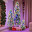 Ensemble de sapin de Noël pré-éclairé avec lumières DEL et base en toile de jute rustique
