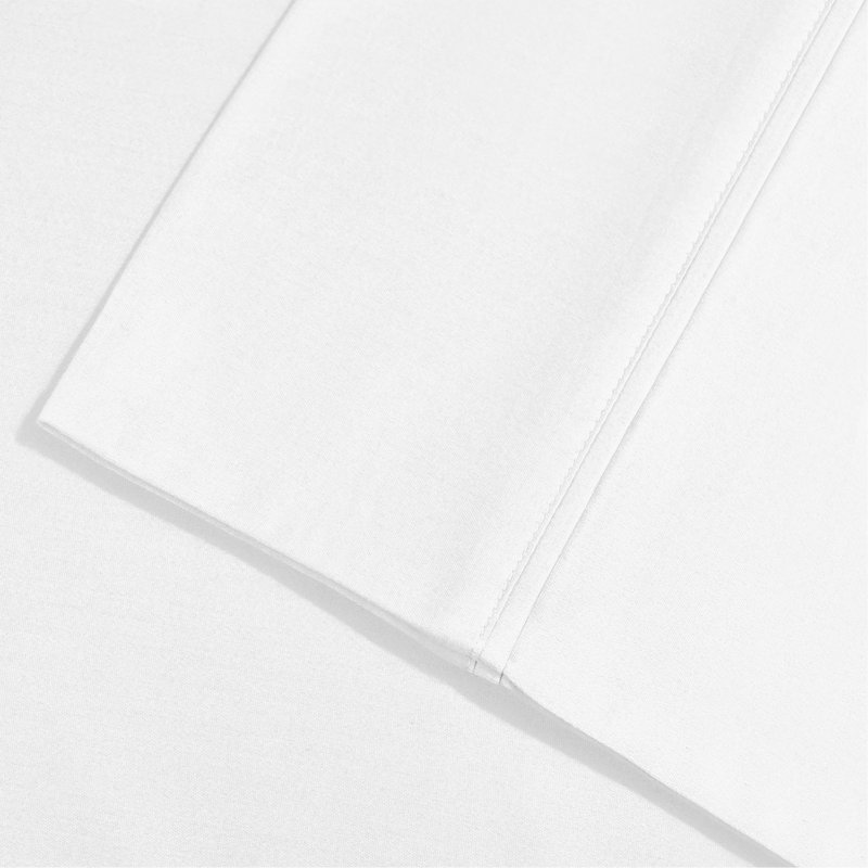 Ensemble de draps 1000 fils en mélange de coton, Blanc, Ensemble de draps pour très grand lit avec 2 taie