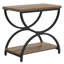 Table de bout industrielle 23,6 po à 2 niveaux avec structure en métal, table d'appoint en bois rétro pour le salon et la chambre à coucher, assemblage facile
