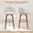 Swivel Bar Stool With Curved Wood Legs, Upholstered Tufted Back, And Nailhead Trim-588767977-588767976