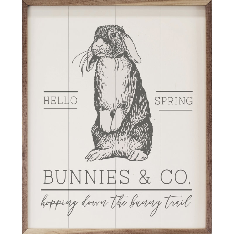 Hello Spring Bunnies And Co White, 20" H x 16" W x 1" D