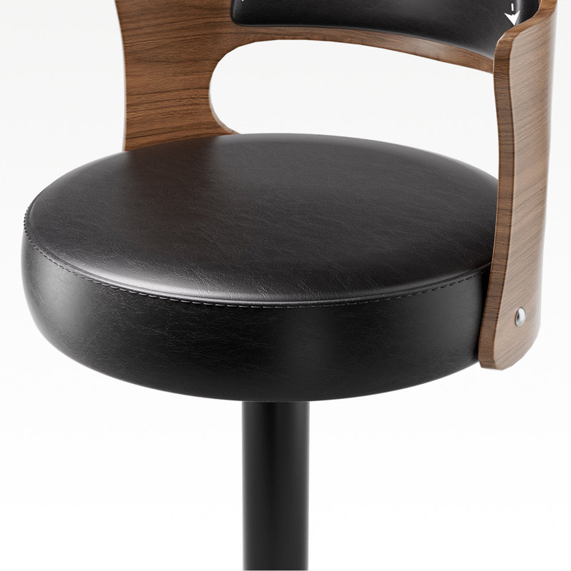 Chaise d'appoint noire à dossier solide brun-noisette (ensemble de 6), 6