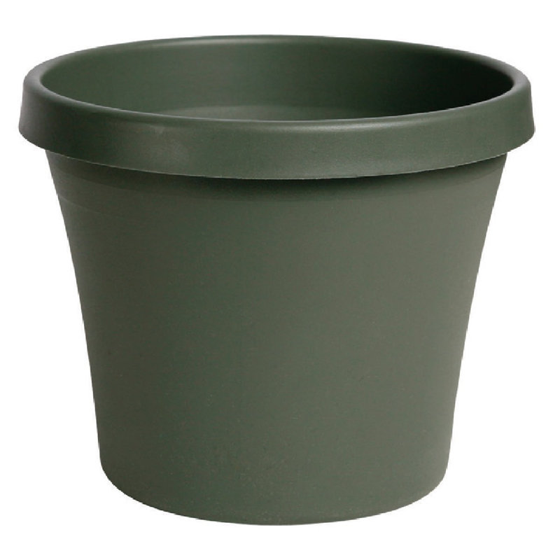 Pot à fleur intérieur / extérieur en plastique Terra, H 5,3 po x l 6,3 po x P 6,3 po, Vert vif