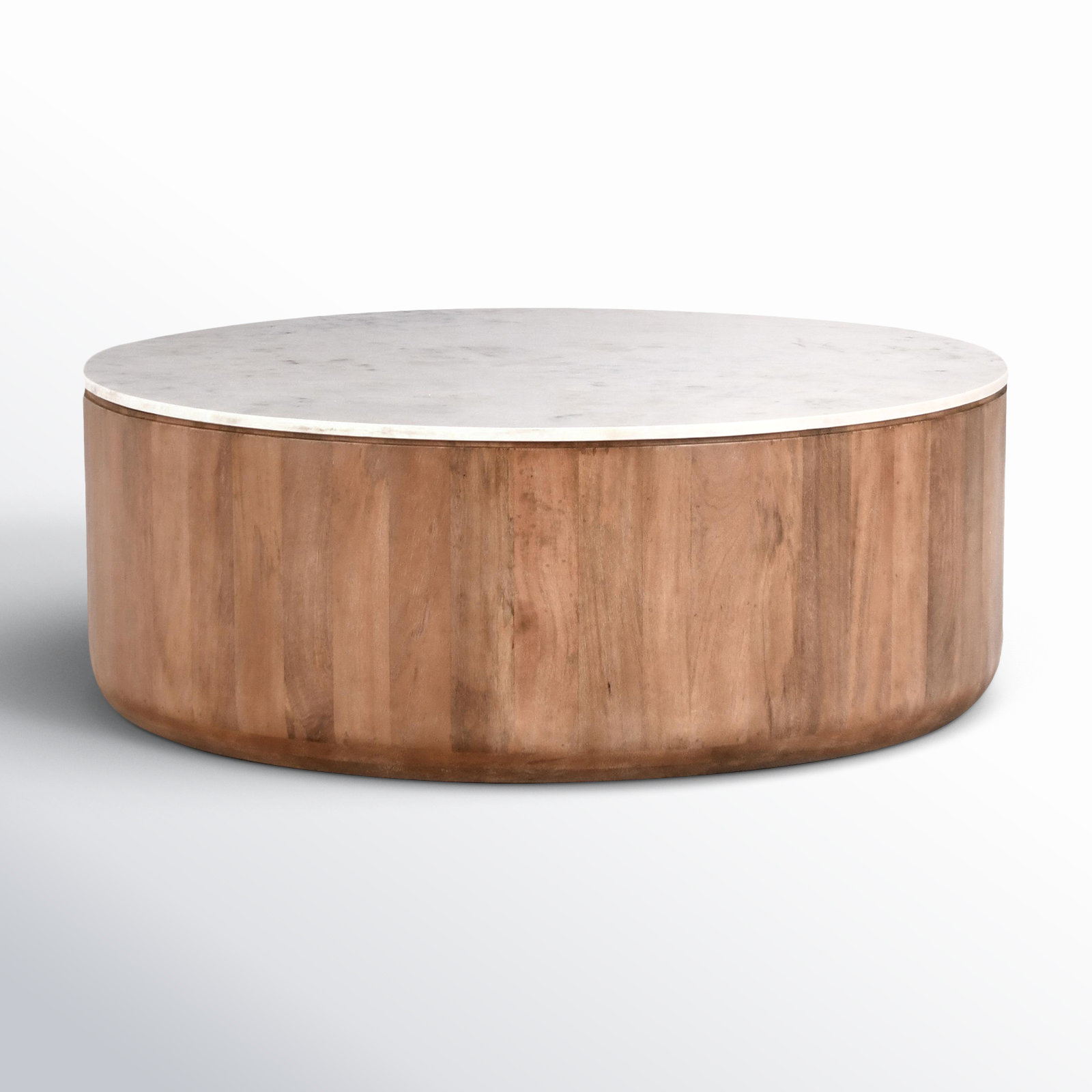 Birch Lane™ Cornelius Wood and Marble Round Coffee Table Birch Lane