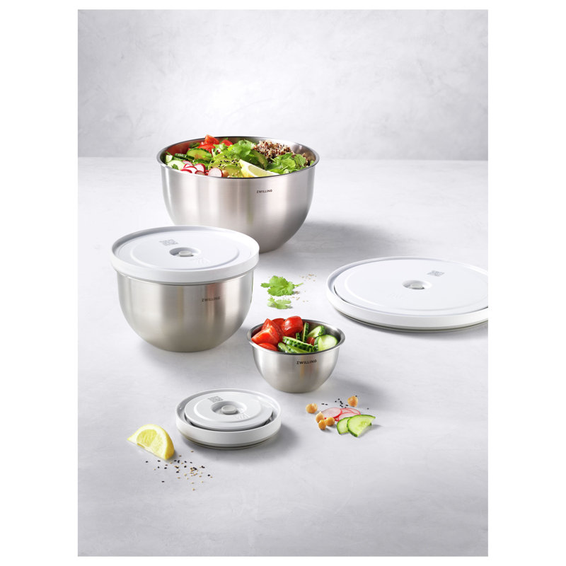 Ensemble de bols isothermes ZWILLING Fresh & Save, tailles S/M/L, 13 pièces, verre transparent blanc