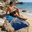 Serviette de plage à thème océanique Étoile de mer coquillages et tortues de mer Serviette de bain à séchage rapide-1201895565