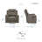 Leylashka 36" Transitional Manual Textured Microfiber Reclining Chair with Tab Pull Recline, Foam Over Coils & Durable Support-529307737