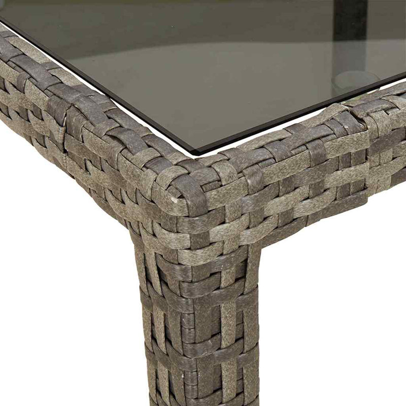 Outdoor Dining Table 90 cm D, 75cm H x 90cm W x 90cm D, Black / Grey