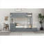 Structure de lit superposé double en bois massif gris ardoise avec lit gigogne simple, bureau attaché et tiroirs de rangement pour les chambres résidentielles