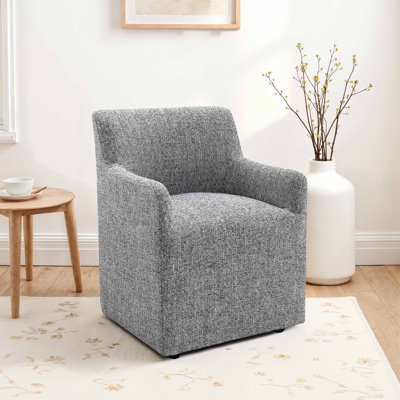 Chaise avec accoudoirs rembourrée avec roulettes Orya