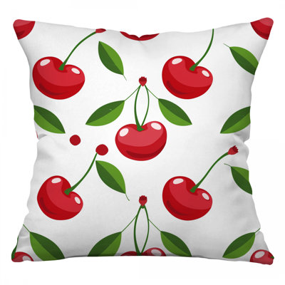 Cherry Fruits Throw Pillow, Fruit Twill Pillows