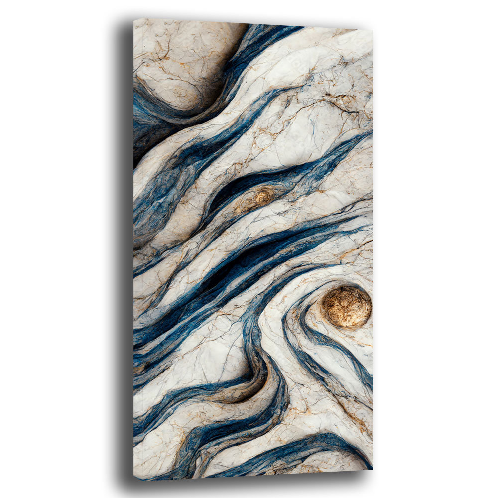 Leinwandbild Marble Effect Grey Blue