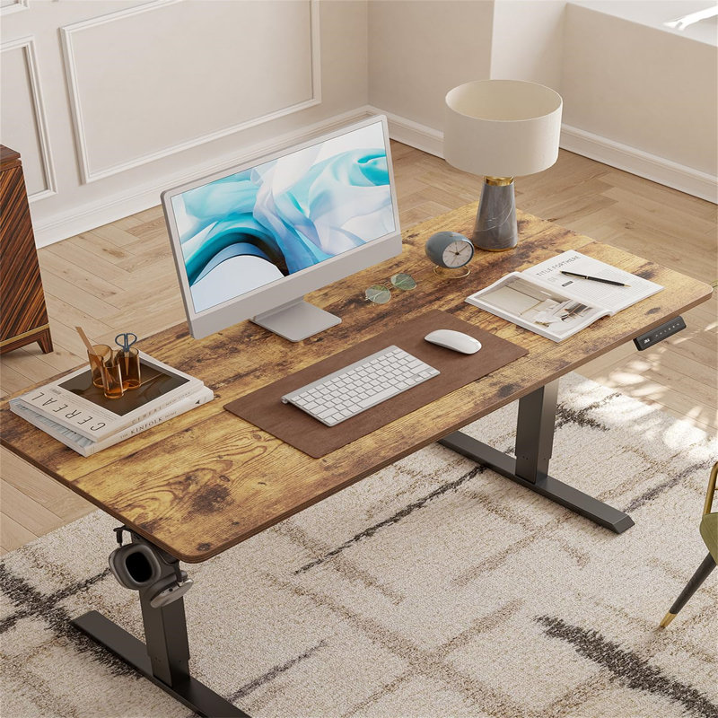 Adjustable Metal Base Computer Desk