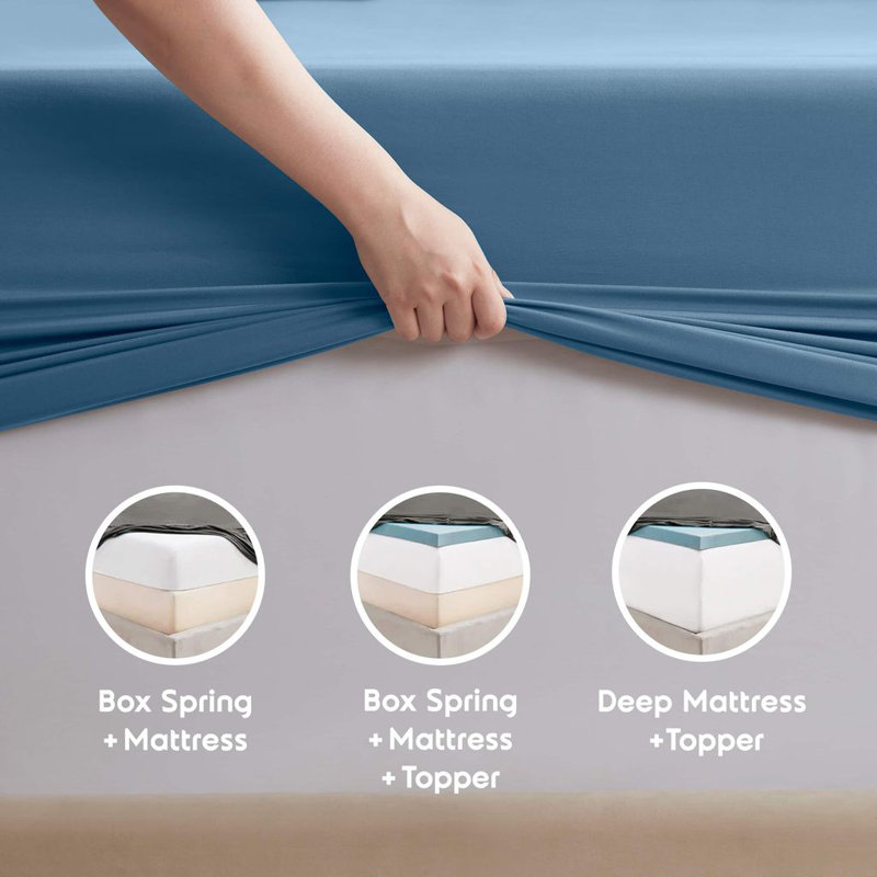 Ensemble de draps ultra doux et respirant Hotel Collection, Bleu / ciel, Très grand simple