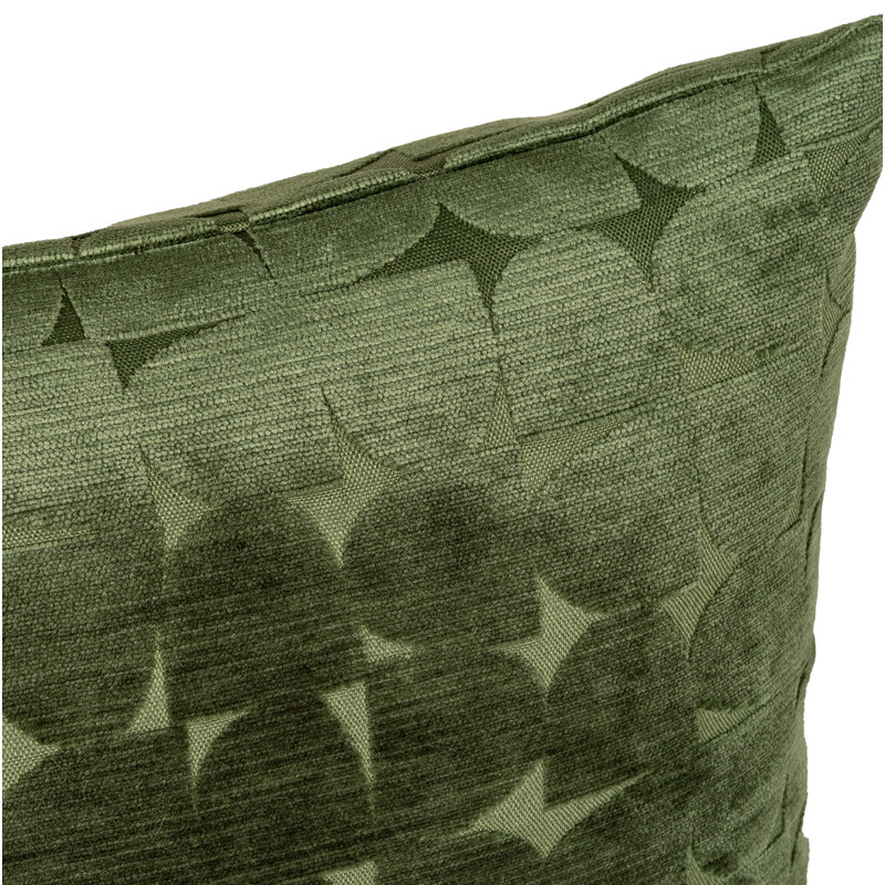 Coussin décoratif, Plumes, Carré 18 po, Vert