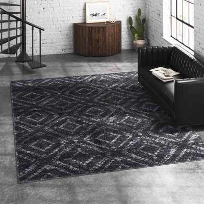 Sabio Geometric Dark Gray/Gray Area Rug