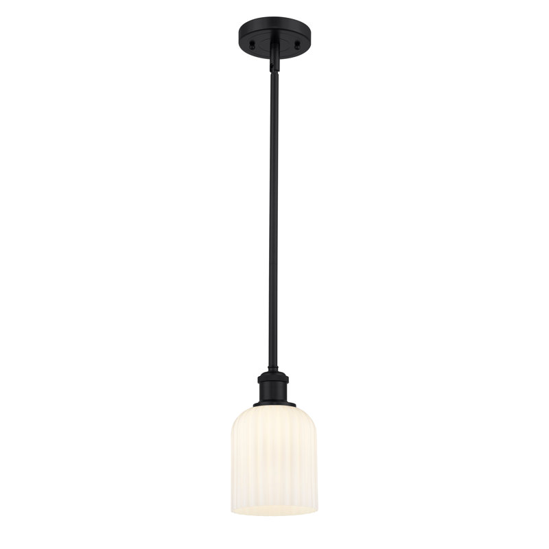 Luminaire suspendu 5 lumières Ballston Addeline, Noir mat, Blanc brillant