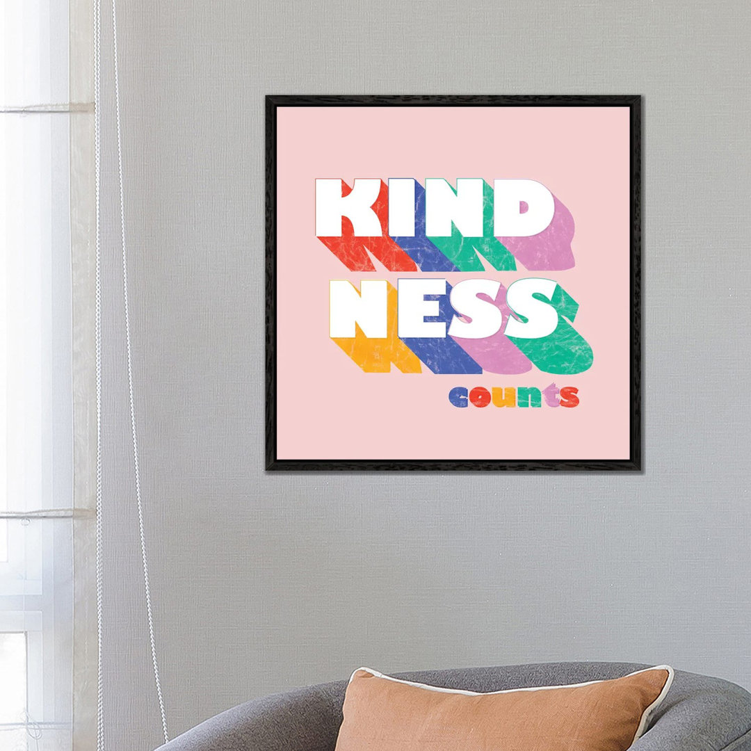 Kindness Counts Typography von Show Me Mars - Gallery-Wrapped Canvas Giclée on Canvas