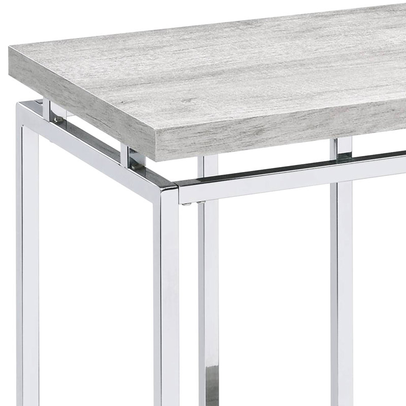 Console industrielle moderne avec tablettes ouvertes - un choix de salon élégant en chêne naturel et fonctionnel