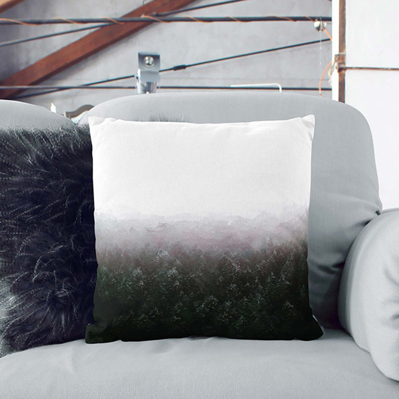 Winter Forest in Germany Cushion with Filling, 55cm H x 55cm W x 20cm D, Stone