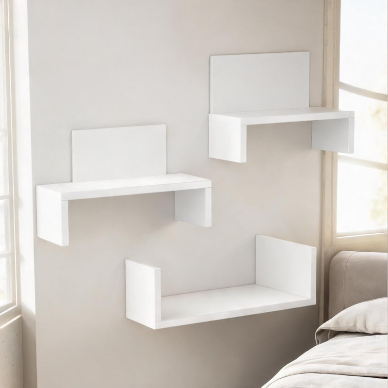 Tablettes murales flottantes 3 pièces Modern Modern, White