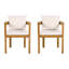 Chaise de salle à manger d'extérieur en bois massif avec coussin Foreli
