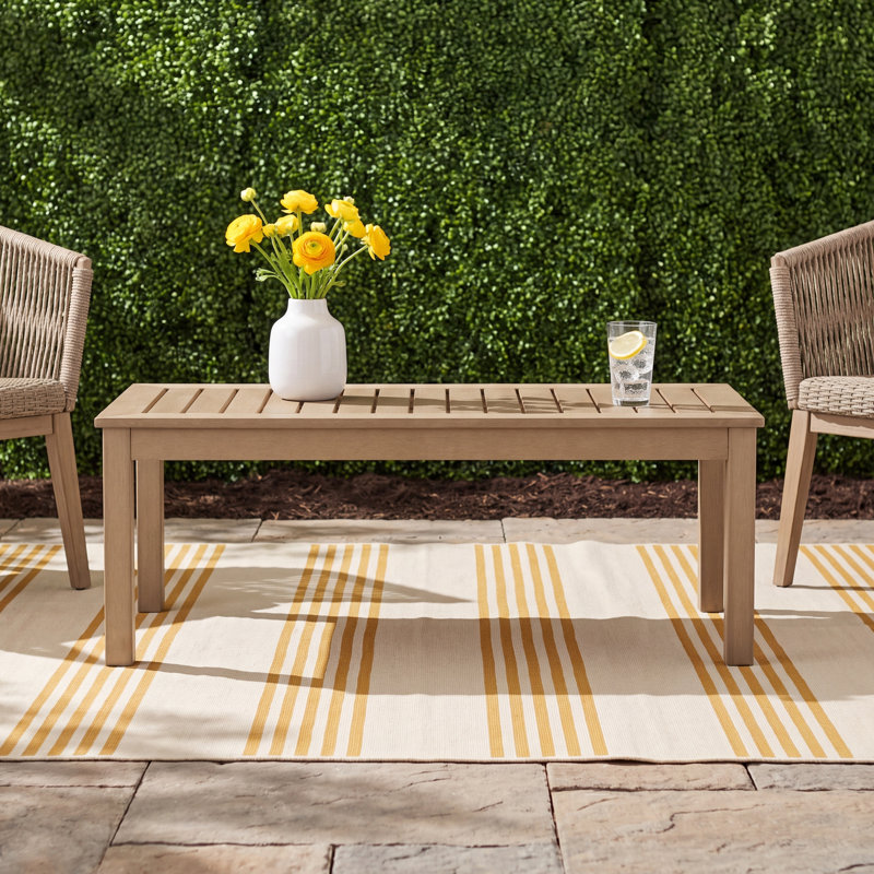 Doyle Rectangular Metal Outdoor Coffee Table , 48.75'' in. W 24.13'' in. D