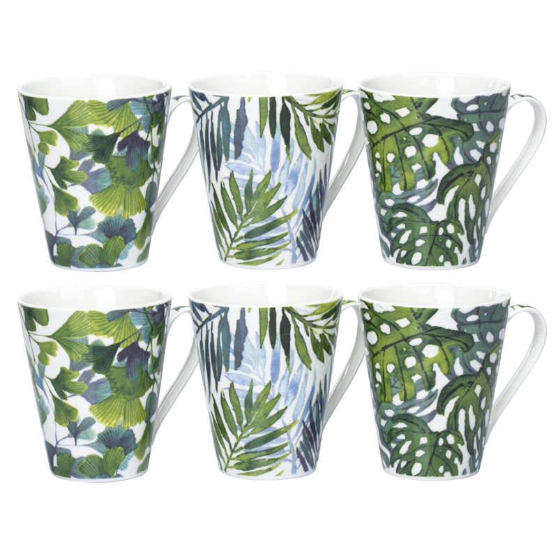 Set of 6 Leaf Mugs