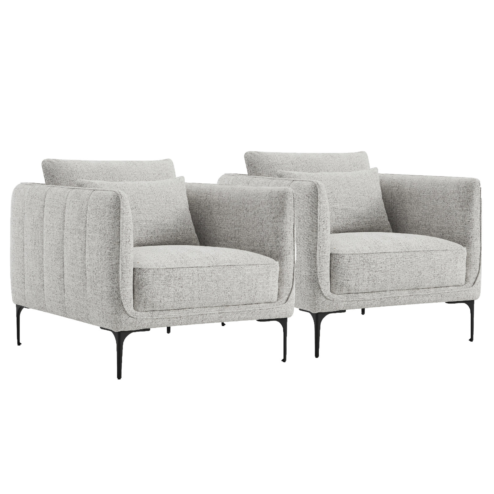 Rae Upholstered Armchair, Gray Heathered