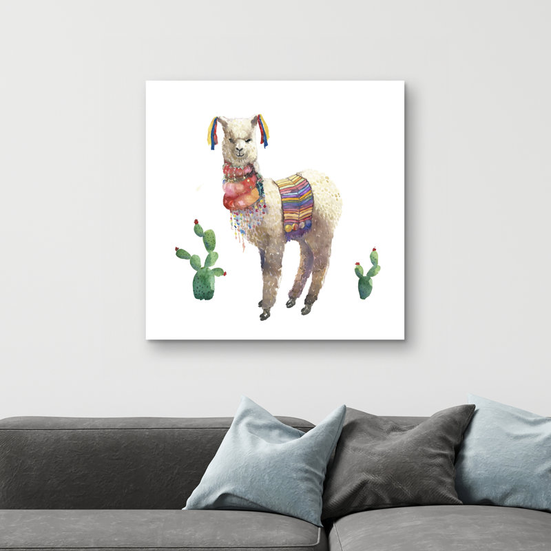 Lama parade - 32"x32" art on canvas