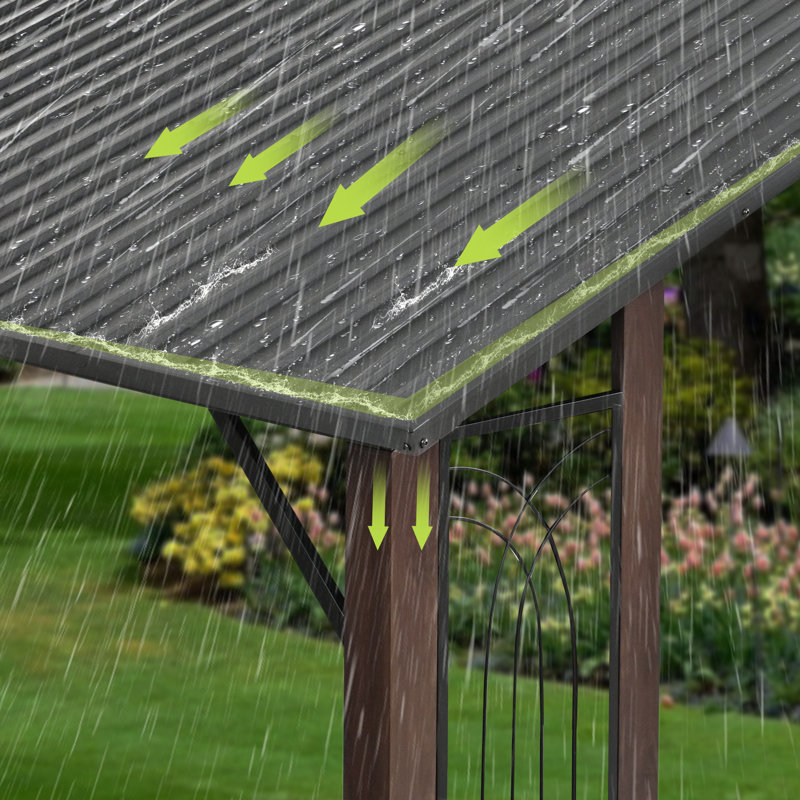 11 Ft. W x 13 Ft. D Aluminum Patio Gazebo with Gable Roof
