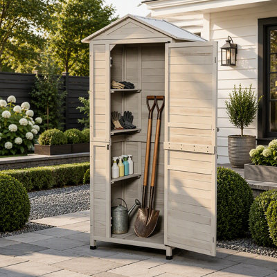 Outdoor Storage Shed,Outdoor Storage Cabinet,Tools Shed with Tilted Tin Roof