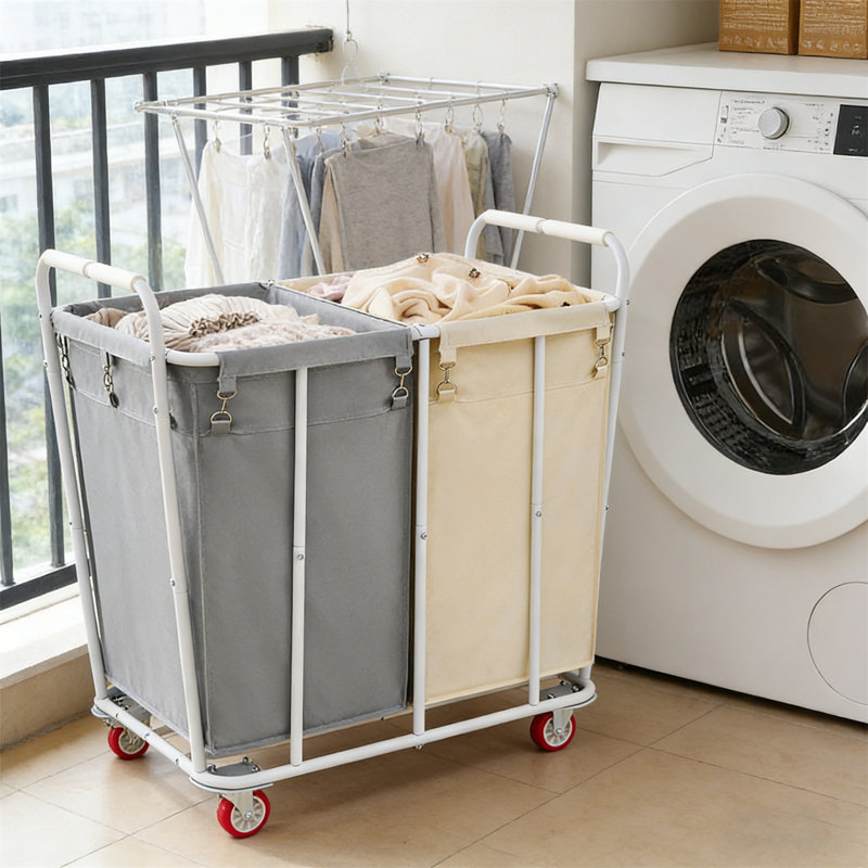 Washing Cart, 400L Rolling Laundry Sorting Cart - A Heavy-Duty Laundry Basket Storage Machine With Wheels Suitable For Households And Hotels