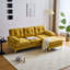 Canapés modulaires modernes en velours de 82,6 po en L pour salon, chambre à coucher, jaune