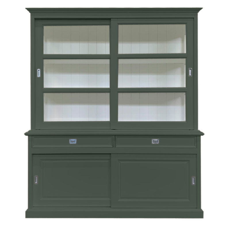 Stiles Display Cabinet, Cement Grey