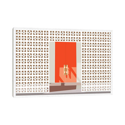Mid Century Modern Front Door by Jen Bucheli - Print on Canvas