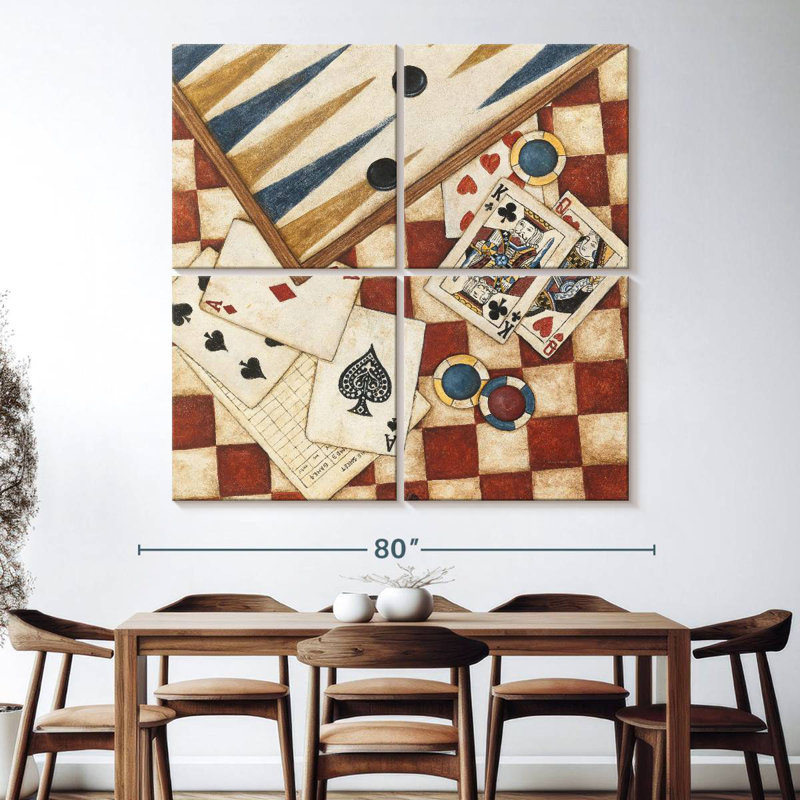 Senne poker rétro, H 74 po x l 74 po