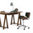 Dax 19"W Adjustable Upholstered Vegan Faux Leather Office Chair with Bentwood Frame and Swivel Base-1661707098-1661707101