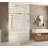 Frameless Shower Door, 1/4 "(6 Mm) Clear Tempered Glass, Explosion Proof Film, Stainless Steel Handle-120558950