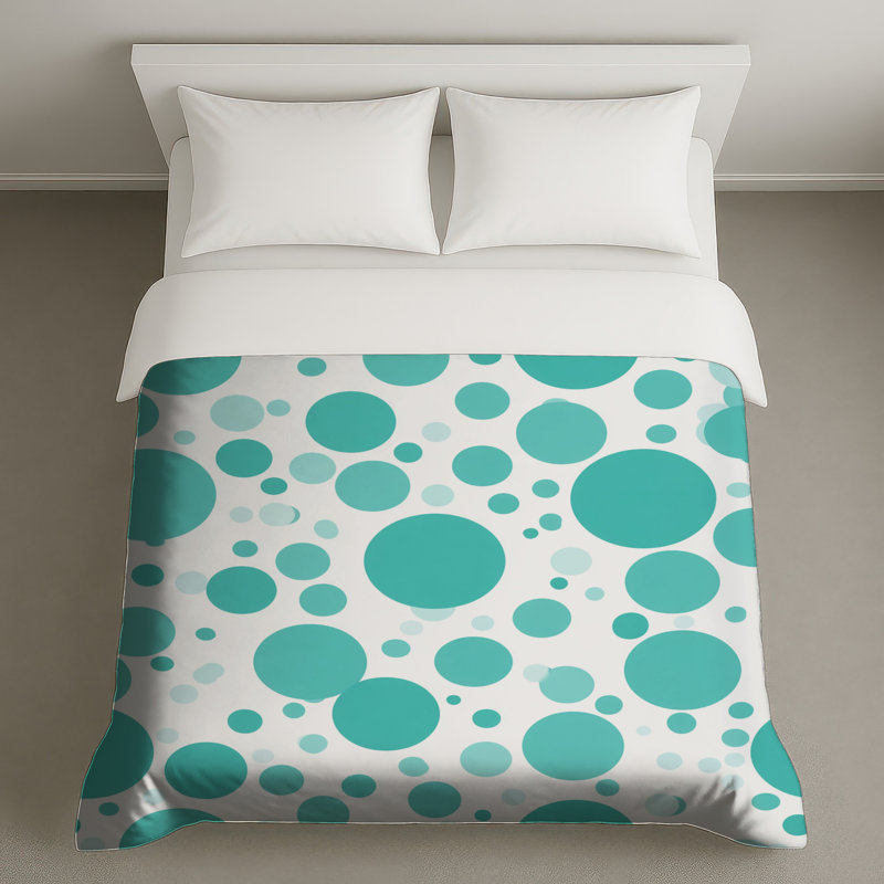 Housse de couette contemporaine à pois, Très grand lit
