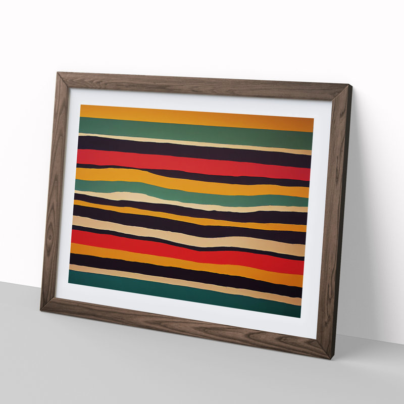 Abstract Striped Vol.2 - Framed Print, 46cm H x 64cm W x 2cm D, Walnut Framed