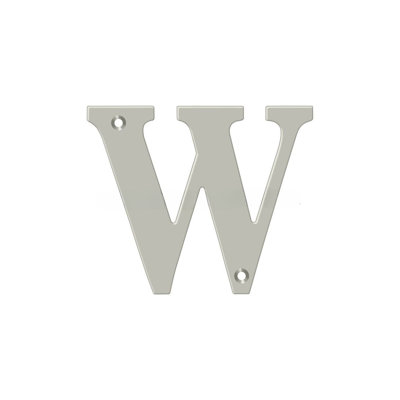 Deltana RL4W-15 4" Residential Letter W; Satin Nickel Finish