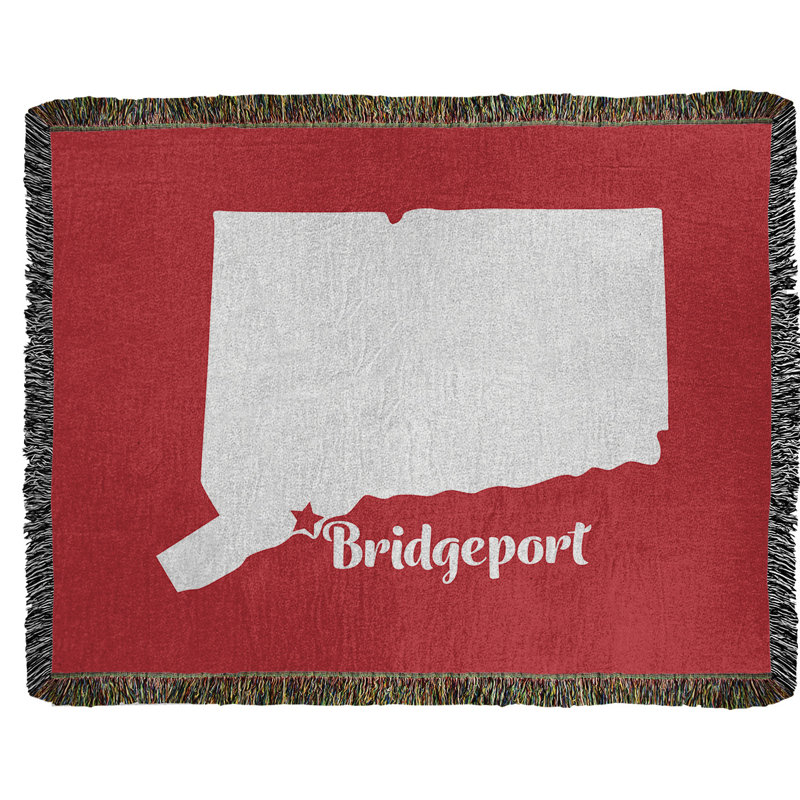 Jeté en coton tissé bridgeport connecticut, l 60 po x L 80 po, Rouge