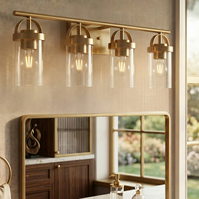 Lampe murale 4 lumières avec verre transparent, 4 lumières