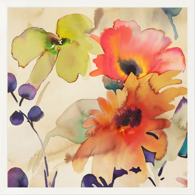 Floral Fireworks I - impression sur toile tendue, H 24 po x l 24 po x P 1,5 po, Aucun mat, Toile tendue