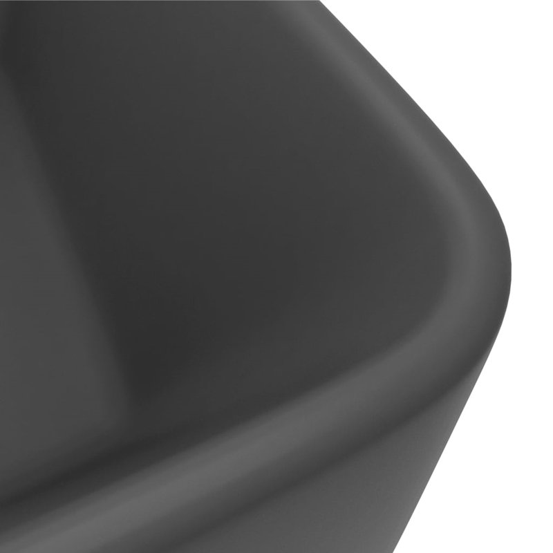 Belfry Bathroom Basque 161mm L x 300mm W Ceramic Rectangular Countertop Basin Sink, Dark Grey